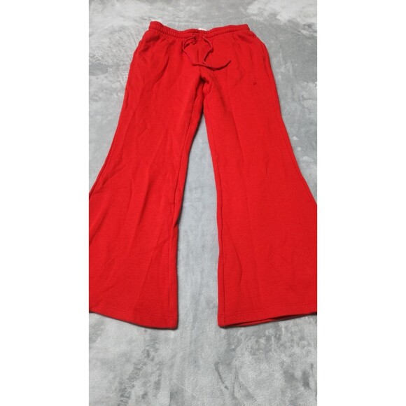 Victoria's Secret Women's Small Short Red Ivy Fleece Split Hem Flare Sweatpants - Picture 7 of 9